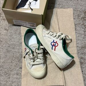 Gucci Kids Sneakers with White and Green Accents